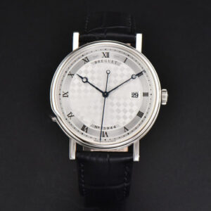 Classique 5177 40.5mm LTF White Textured Dial Roma Marker Black Leather Strap MY9015 - Image 12