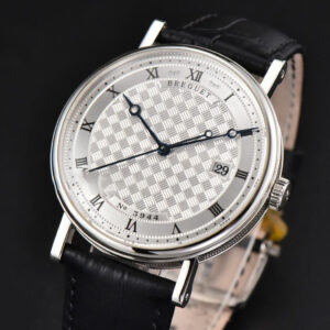 Classique 5177 40.5mm LTF White Textured Dial Roma Marker Black Leather Strap MY9015 - Image 13