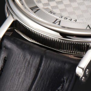 Classique 5177 40.5mm LTF White Textured Dial Roma Marker Black Leather Strap MY9015 - Image 17