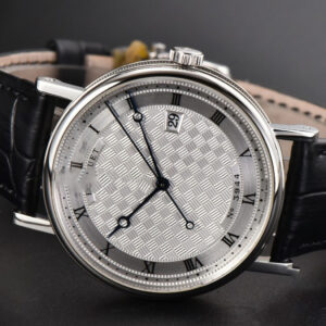 Classique 5177 40.5mm LTF White Textured Dial Roma Marker Black Leather Strap MY9015 - Image 20