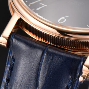 Classique 5177 40.5mm LTF RG Black Dial Digital Marker Blue Leather Strap MY9015 - Image 6
