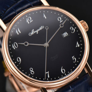 Classique 5177 40.5mm LTF RG Black Dial Digital Marker Blue Leather Strap MY9015 - Image 8