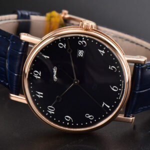 Classique 5177 40.5mm LTF RG Black Dial Digital Marker Blue Leather Strap MY9015 - Image 9