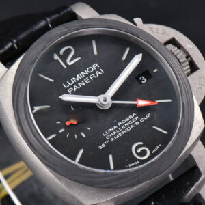 PAM1096 Luminor GMT 42mm Titanium VSF Black Dial Black Leather Strap P9011 - Image 10