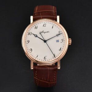 Classique 5177 40.5mm LTF RG White Dial Digital Marker Brown Leather Strap MY9015 - Image 5