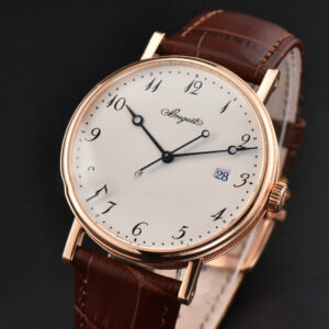 Classique 5177 40.5mm LTF RG White Dial Digital Marker Brown Leather Strap MY9015 - Image 6