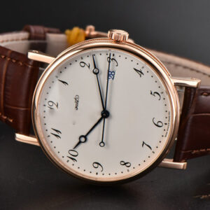 Classique 5177 40.5mm LTF RG White Dial Digital Marker Brown Leather Strap MY9015 - Image 13
