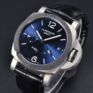 PAM1279 Luminor GMT 42mm Titanium VSF Blue Dial Black Leather Strap P9011 - Image 15
