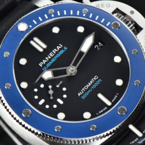 PAM1209 Submersible 42mm VSF Black Dial Blue Bezel Black Rubber Strap P9000 - Image 7