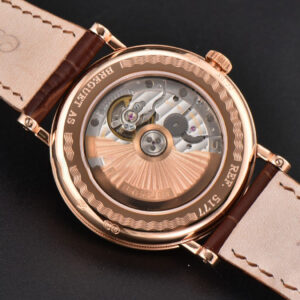 Classique 5177 40.5mm LTF RG White Textured Dial Roma Marker Brown Leather Strap MY9015 - Image 5