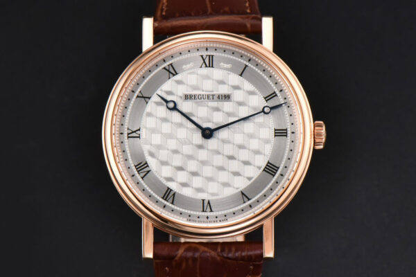 Classique 5177 38.5mm LTF RG White Textured Dial Roma Marker Brown Leather Strap MY9015