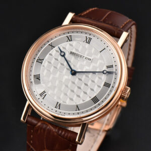 Classique 5177 38.5mm LTF RG White Textured Dial Roma Marker Brown Leather Strap MY9015 - Image 13