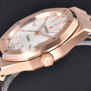 Royal Oak 15400 41mm RG IPF White Textured Dial Brown Leather Strap SA3120 - Image 5