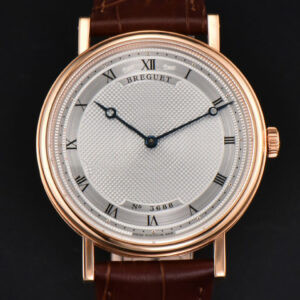 Classique 5177 38.5mm LTF RG White Dots Dial Roma Marker Brown Leather Strap MY9015
