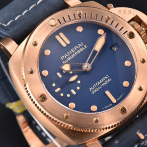 PAM1074 Submersible Quaranta Bronze 42mm VSF Blue Dial Blue Leather Strap P900 - Image 10