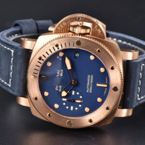 PAM1074 Submersible Quaranta Bronze 42mm VSF Blue Dial Blue Leather Strap P900 - Image 11