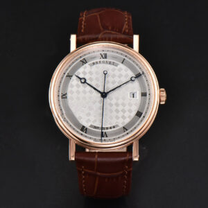 Classique 5177 40.5mm LTF RG White Textured Dial Roma Marker Brown Leather Strap MY9015 - Image 8
