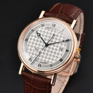 Classique 5177 40.5mm LTF RG White Textured Dial Roma Marker Brown Leather Strap MY9015 - Image 9