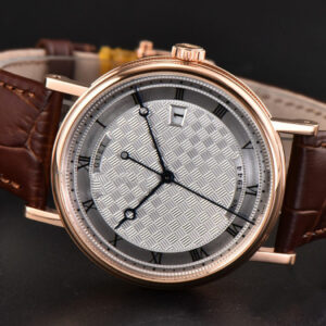 Classique 5177 40.5mm LTF RG White Textured Dial Roma Marker Brown Leather Strap MY9015 - Image 16