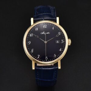 Classique 5177 40.5mm LTF YG Black Dial Digital Marker Blue Leather Strap MY9015 - Image 3