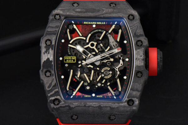 RM035-02 Real NTPT ZF Skeleton Dial Red Rubber Strap NH05A V5