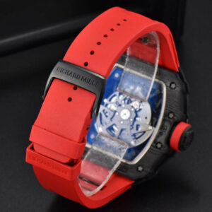 RM035-02 Real NTPT ZF Skeleton Dial Red Rubber Strap NH05A V5 - Image 4
