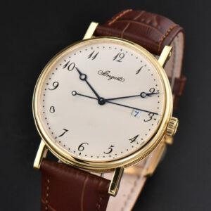 Classique 5177 40.5mm LTF YG White Dial Digital Marker Brown Leather Strap MY9015 - Image 9