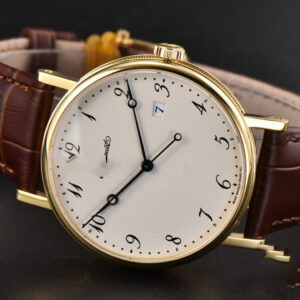 Classique 5177 40.5mm LTF YG White Dial Digital Marker Brown Leather Strap MY9015 - Image 17