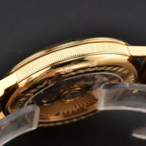 Classique 5177 38.5mm LTF YG White Textured Dial Roma Marker Brown Leather Strap MY9015 - Image 5