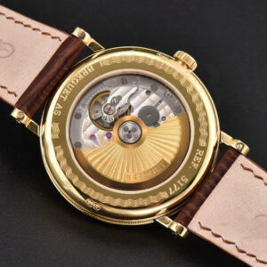 Classique 5177 38.5mm LTF YG White Textured Dial Roma Marker Brown Leather Strap MY9015 - Image 8