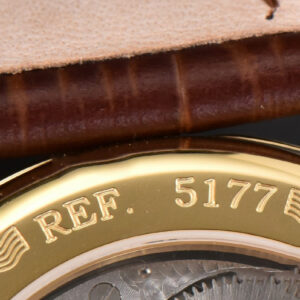 Classique 5177 38.5mm LTF YG White Textured Dial Roma Marker Brown Leather Strap MY9015 - Image 9