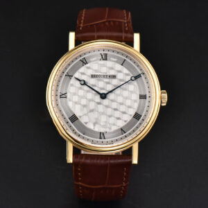Classique 5177 38.5mm LTF YG White Textured Dial Roma Marker Brown Leather Strap MY9015 - Image 11