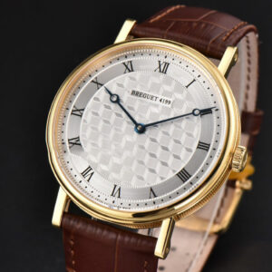 Classique 5177 38.5mm LTF YG White Textured Dial Roma Marker Brown Leather Strap MY9015 - Image 12