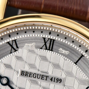 Classique 5177 38.5mm LTF YG White Textured Dial Roma Marker Brown Leather Strap MY9015 - Image 14