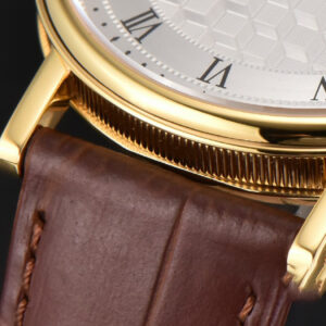 Classique 5177 38.5mm LTF YG White Textured Dial Roma Marker Brown Leather Strap MY9015 - Image 17