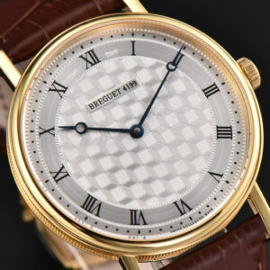 Classique 5177 38.5mm LTF YG White Textured Dial Roma Marker Brown Leather Strap MY9015 - Image 19