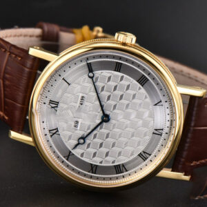 Classique 5177 38.5mm LTF YG White Textured Dial Roma Marker Brown Leather Strap MY9015 - Image 20