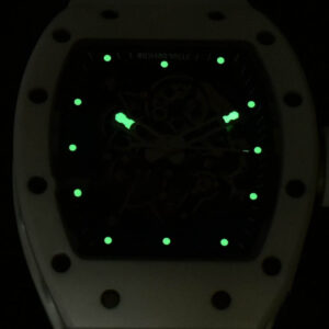RM055 42.7mm ZF White Ceramic Black Skeleton Dial White Rubber Strap NH05 - Image 18
