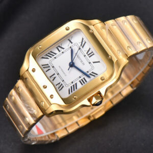 Santos de Cartier Medium BVF 35MM YG White Dial YG Bracelet MIYOTA 9015 - Image 6