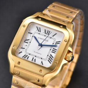 Santos de Cartier Medium BVF 35MM YG White Dial YG Bracelet MIYOTA 9015 - Image 7