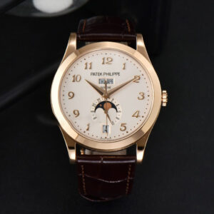 Annual Calendar 5396 Moonphase 38.5mm ZF RG White Digital Dial Brown Leather Strap MY9015 - Image 20
