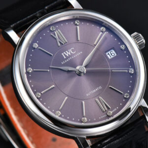 Portofino V7F 37MM Gray Dial Silver Marker Black Leather Strap A2892 - Image 9