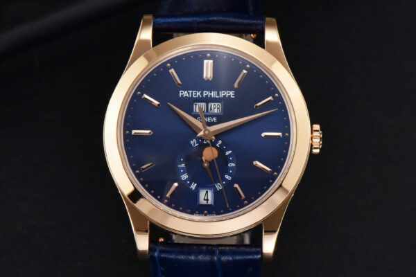 Annual Calendar 5396 Moonphase 38.5mm ZF RG Blue Stick Dial Blue Leather Strap MY9015