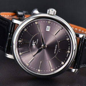 Portofino V7F 37MM Gray Dial Silver Marker Black Leather Strap A2892 - Image 10