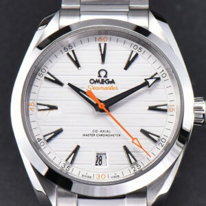Aqua Terra 150M VSF 41MM White Dial Orange Hand Silver Markers SS Bracelet A8900
