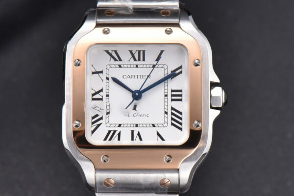 Santos de Cartier Medium BVF 35MM RG/SS White Dial RG/SS Bracelet MIYOTA 9015