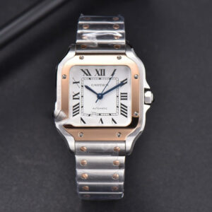 Santos de Cartier Medium BVF 35MM RG/SS White Dial RG/SS Bracelet MIYOTA 9015 - Image 5