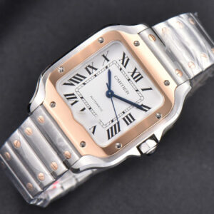Santos de Cartier Medium BVF 35MM RG/SS White Dial RG/SS Bracelet MIYOTA 9015 - Image 6