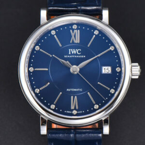 Portofino V7F 37MM Blue Dial Silver Marker Black Leather Strap A2892