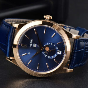 Annual Calendar 5396 Moonphase 38.5mm ZF RG Blue Stick Dial Blue Leather Strap MY9015 - Image 9